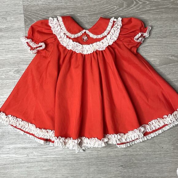 Vintage Baby Dress 12-18M Lot Of 2 Bryan Prairie Novelty Victorian Cottagecore - Picture 7 of 9